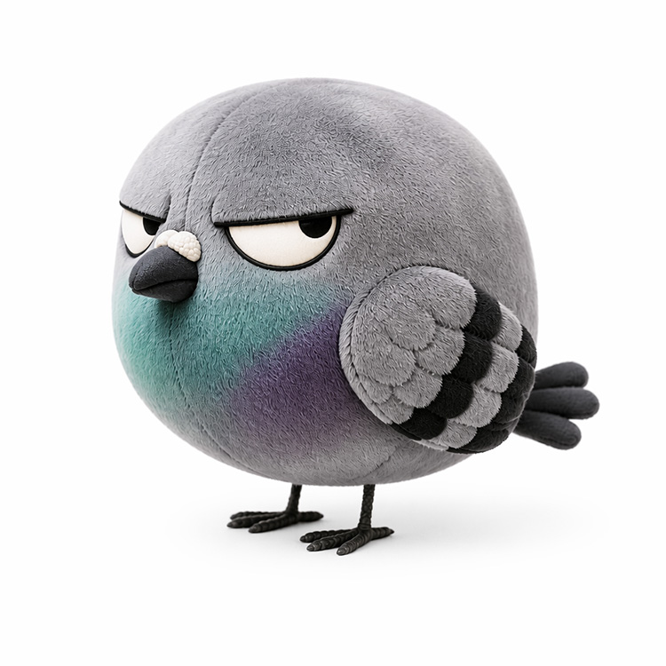 Chubby Judgmental Pigeon Plush Toy