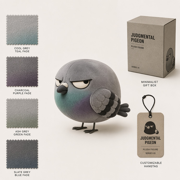 Chubby Judgmental Pigeon Plush Toy