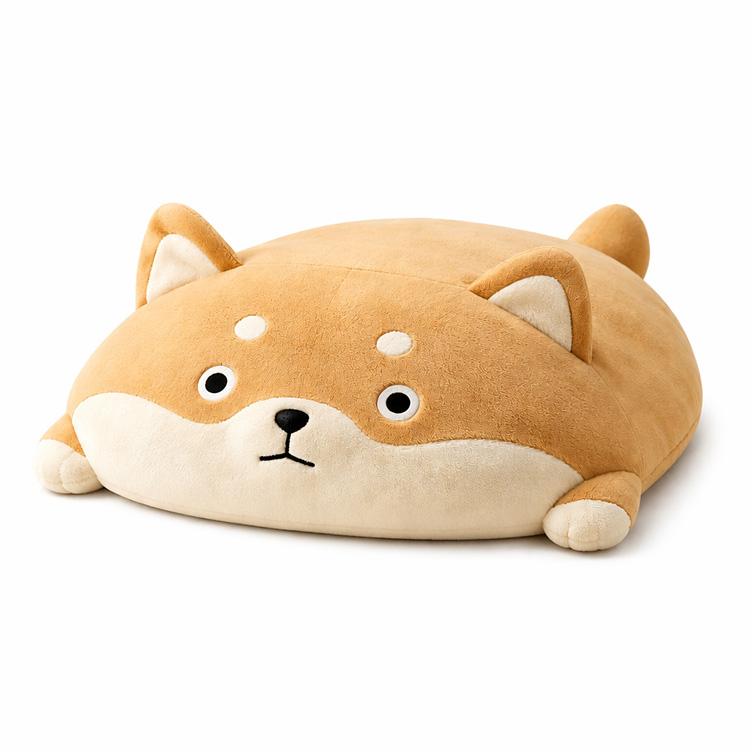 Flat Shiba Inu Cuddle Plush Pillow
