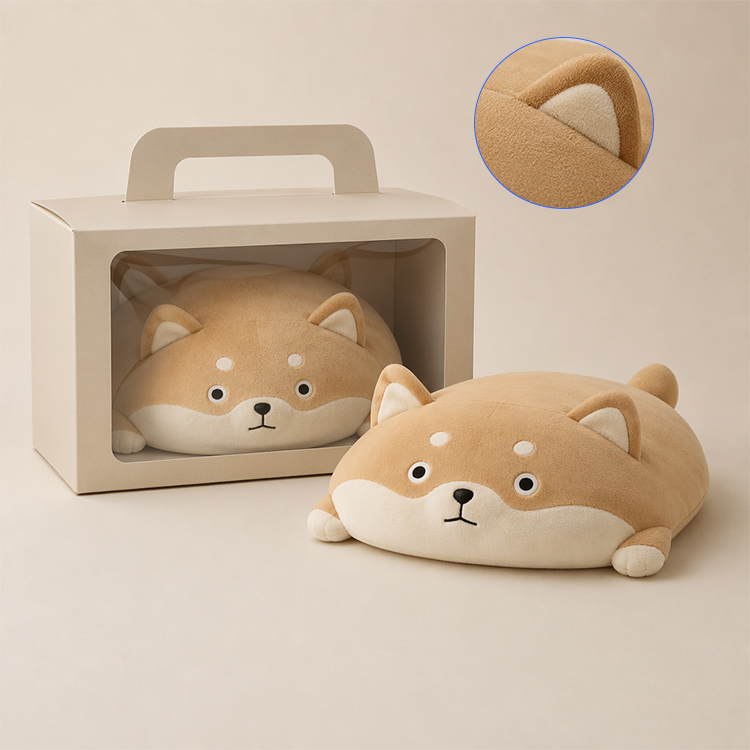 Flat Shiba Inu Cuddle Plush Pillow