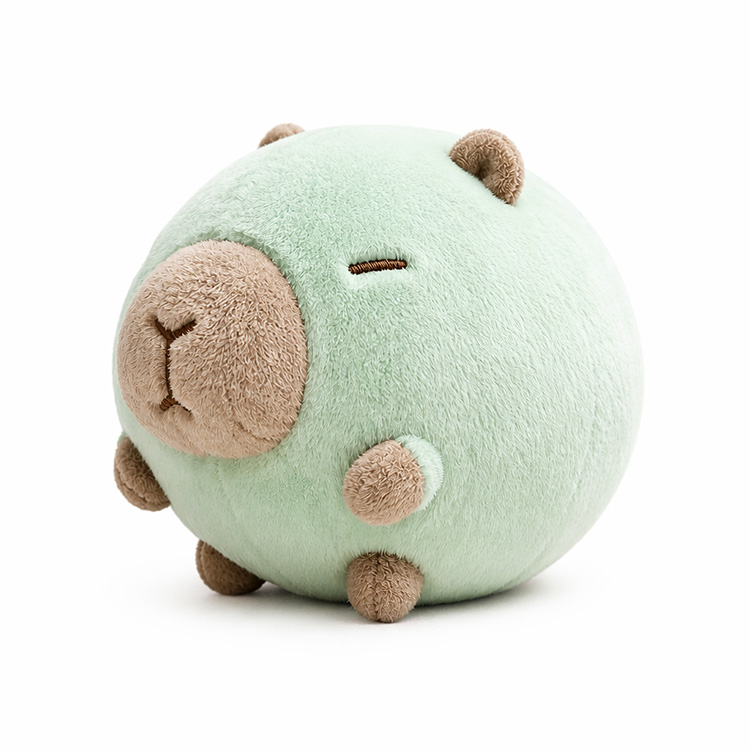 Mint Green Round Capybara Plush Cuddle Pillow