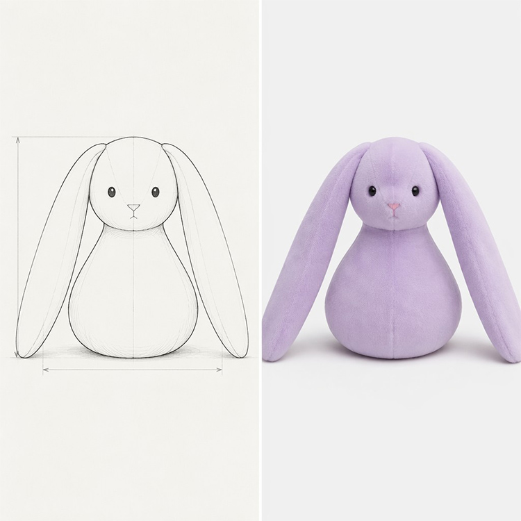 Purple Lop Ear Bunny Plush