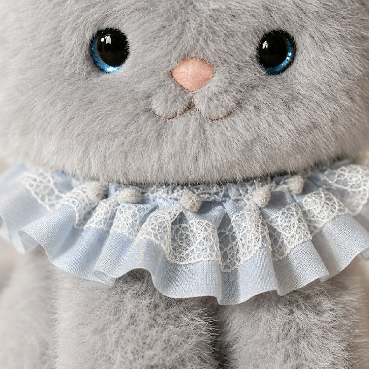 Fluffy Lace Collar Cat Plush Toy