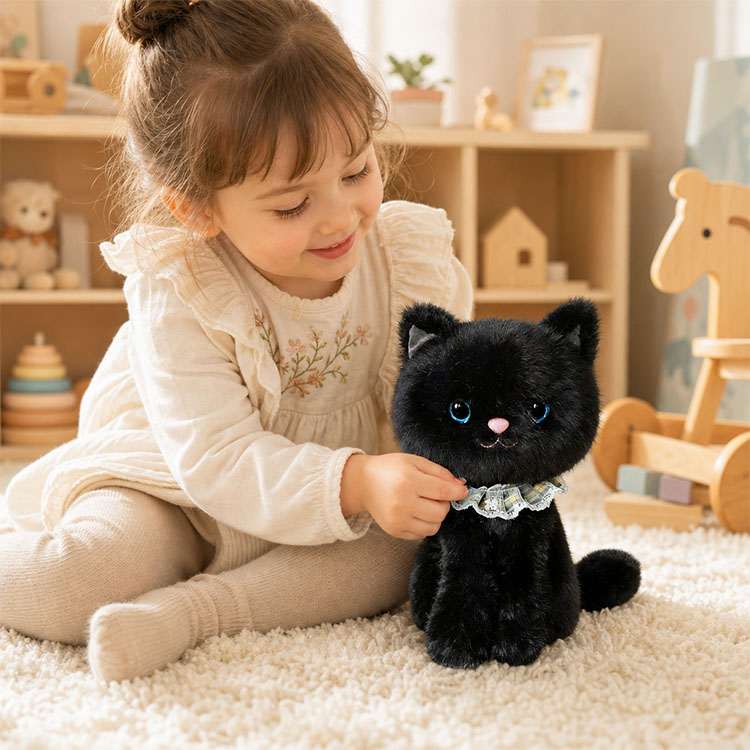 Fluffy Lace Collar Cat Plush Toy