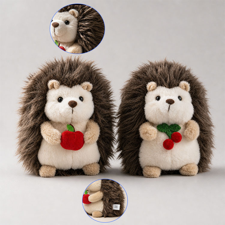 Hedgehog Stuffed Animal with Apple