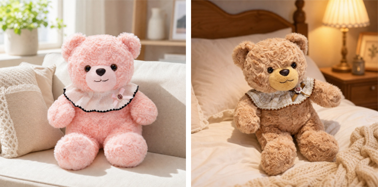 Skin Friendly Plush Teddy Bear with Scarf