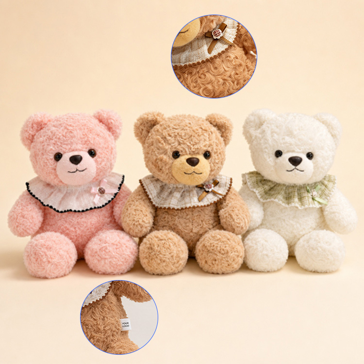 Skin Friendly Plush Teddy Bear with Scarf